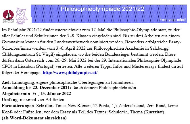 Philosophieolympiade 2021/22