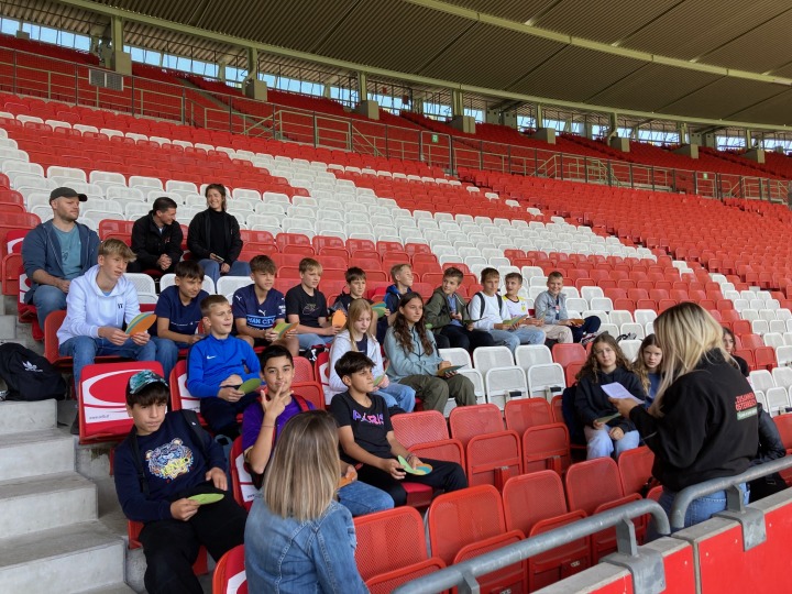 Unterricht im Stadion